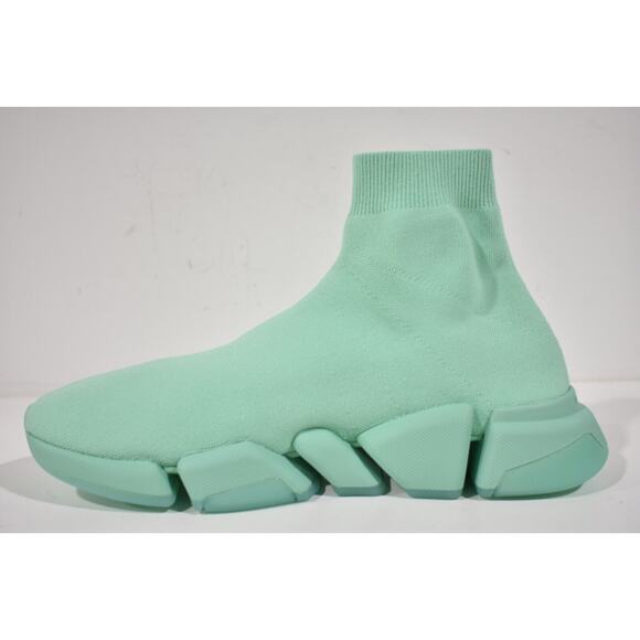 Balenciaga Mens Speed 2.0 Sock Mint Green High Top Knit Trainer Sneaker 45 12 - Picture 9 of 12